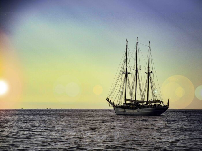 Boat at sunset